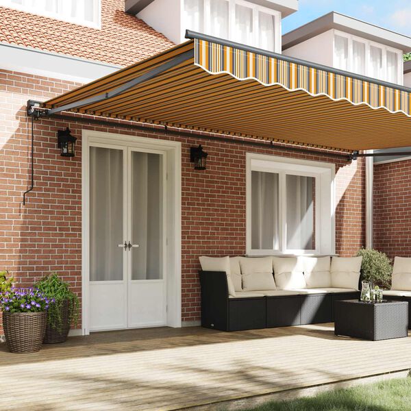 vidaXL Auvent R&eacute;tractable Jaune et Gris 500 &times; 300 cm