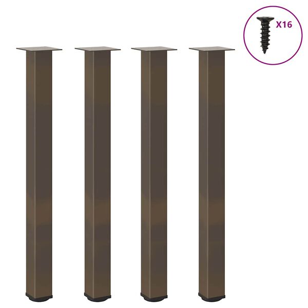 vidaXL Pieds de table de bar 4 pi&egrave;ces Acier naturel 90-92 cm Acier
