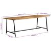 vidaXL Table &agrave; manger 200x100x75 cm bois de manguier massif