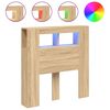vidaXL T&ecirc;te de lit &agrave; LED ch&ecirc;ne sonoma 100x18,5x103,5cm bois ing&eacute;nierie
