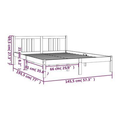 vidaXL Cadre de lit Blanc Bois massif 140x190 cm