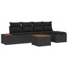 vidaXL Ensemble de canap&eacute; de jardin 6 pc Noir polyrotin