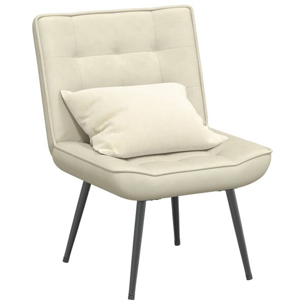 vidaXL Chaise de relaxation cr&egrave;me 64x74x84 cm velours