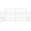 vidaXL Cadre de lit m&eacute;tal sans matelas et pied de lit blanc 150x200 cm