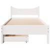vidaXL Cadre de lit avec tiroirs blanc 90x200 cm bois de pin massif
