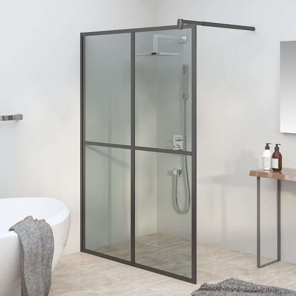 vidaXL &Eacute;cran de douche 140x195 cm Verre tremp&eacute; fonc&eacute;