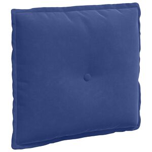 vidaXL Coussin de Dos Bleu police 50 x 45 cm Tissu en velours c&ocirc;tel&eacute;