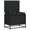vidaXL Bo&icirc;te de rangement avec couvercle noir bois d'ing&eacute;nierie