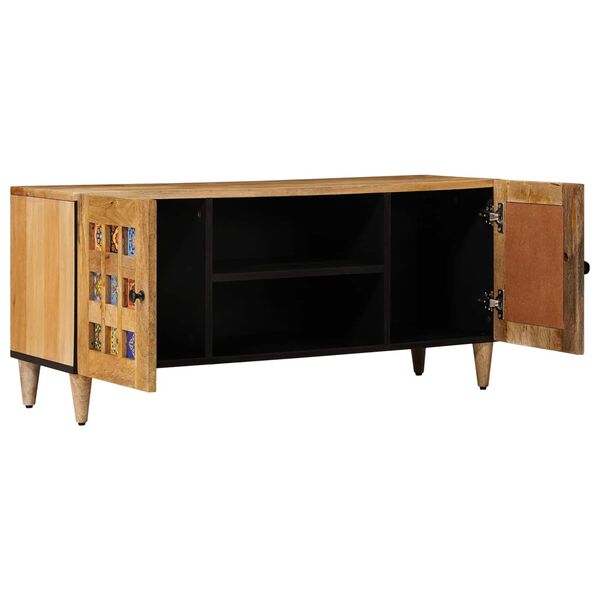 vidaXL Meuble TV Naturel 105 x 33,5 x 46 cm Bois de mangue massif
