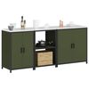 vidaXL Ensemble de rangement cuisine avec &eacute;tag&egrave;re 3 pcs Vert olive