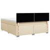 vidaXL Sommier &agrave; lattes de lit avec matelas Cr&egrave;me 180x200 cm Tissu