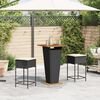 vidaXL Ensemble de bar de jardin 3 pcs avec coussins noir poly rotin