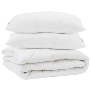 vidaXL Couette avec oreiller 3 pcs Blanc Microfibre