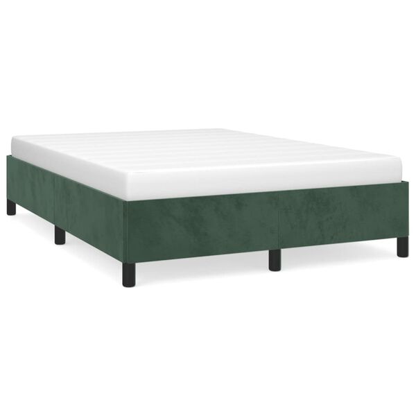 vidaXL Cadre de lit sans matelas vert fonc&eacute; 140x200 cm velours