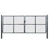 vidaXL Portail de jardin grillag&eacute; en acier galvanis&eacute; gris 400 x 150 cm