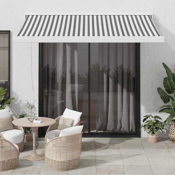 vidaXL Auvent r&eacute;tractable anthracite/blanc 3x2,5 m tissu et aluminium