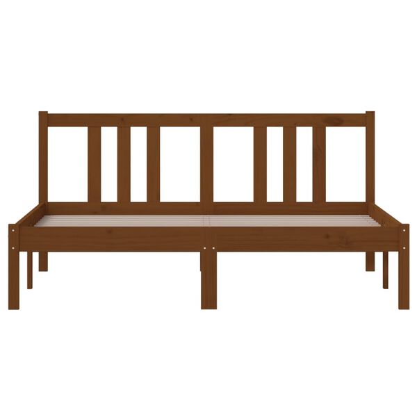 vidaXL Cadre de lit sans matelas marron miel bois massif 140x190 cm