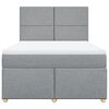 vidaXL Sommier &agrave; lattes de lit avec matelas Gris clair 160x200cm Tissu