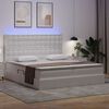 vidaXL Lit avec rangement et LED Blanc pur 200 x 200 cm Simili cuir