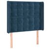 vidaXL T&ecirc;te de lit &agrave; LED Bleu fonc&eacute; 93x16x118/128 cm Velours