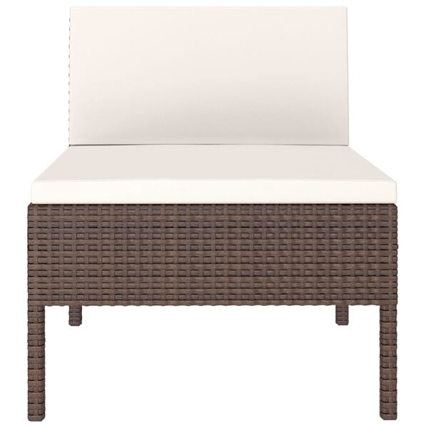 vidaXL Chaises de jardin lot de 3 avec coussins R&eacute;sine tress&eacute;e Marron