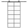 vidaXL Porte coulissante kit de quincaillerie noir 102x205cm verre ESG