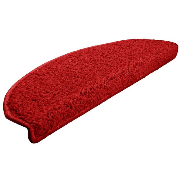 vidaXL Tapis d'escalier 30 pi&egrave;ces 65 x 21 x 4 cm Rouge Demi-rond Grand
