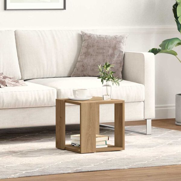 vidaXL Table basse Ch&ecirc;ne artisanal 32 x 32 x 30 cm Bois d'ing&eacute;nierie