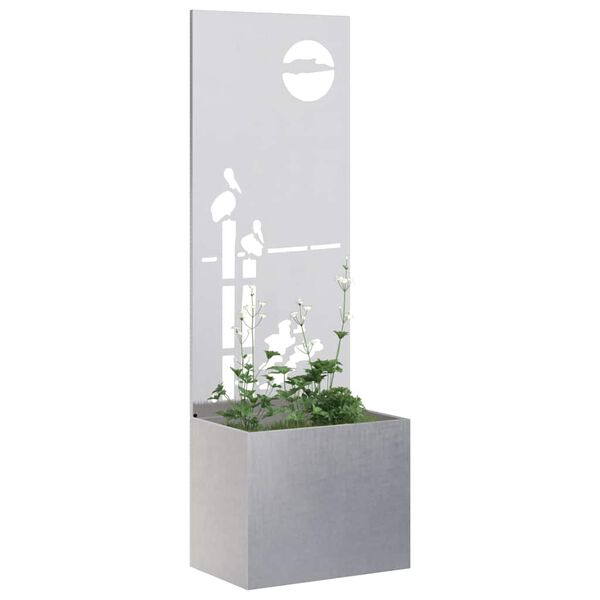 vidaXL &Eacute;cran de confidentialit&eacute; de jardin Fretwork Argent 50 x 140 cm