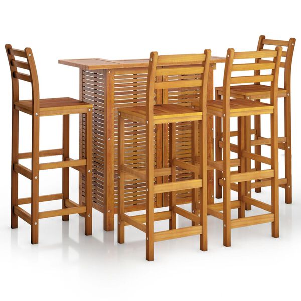vidaXL Ensemble de bar de jardin 5 pcs Bois d'acacia solide