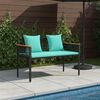 vidaXL Banc ext&eacute;rieur Noir et turquoise 117 x 54 x 74.5 cm polyrotin