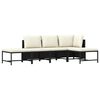 vidaXL Salon de jardin 5 pcs avec coussins Noir R&eacute;sine tress&eacute;e
