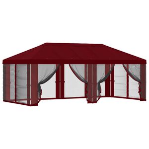 vidaXL Housse de tonnelle avec murs lat&eacute;raux Bordeaux 600,5 x 300,5 cm