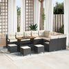 vidaXL Ensemble de canap&eacute; de jardin 13 pcs Noir Poly rotin