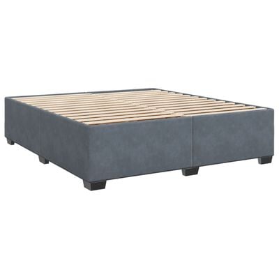 vidaXL Sommier à lattes de lit et matelas Gris foncé 200x200cm Velours