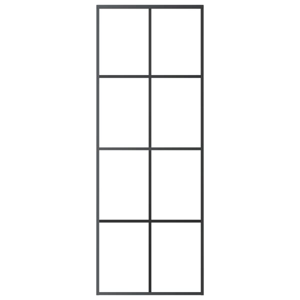 vidaXL Porte coulissante Aluminium et verre ESG 76x205 cm Noir