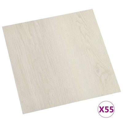 vidaXL Planches de plancher autoadhésives 55 pcs PVC 5,11 m² Beige