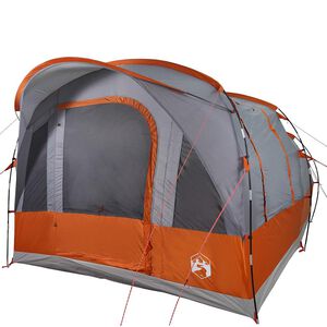 vidaXL Tente de camping tunnel 3 personnes gris et orange imperm&eacute;able