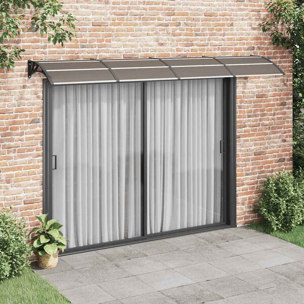 vidaXL Auvent de porte Noir et transparent 350x75 cm Polycarbonate