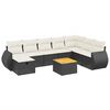 vidaXL Salon de jardin 9 pcs avec coussins noir r&eacute;sine tress&eacute;e