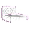 vidaXL Cadre de lit sans matelas gris bois massif 200x200 cm