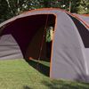vidaXL Tente Tunnel 6-Persoons Gris et orange 700 x 590 x 215 cm