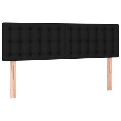 vidaXL Sommier à lattes de lit avec matelas Noir 140x200 cm Tissu