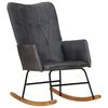 vidaXL Chaise &agrave; bascule Gris Cuir v&eacute;ritable