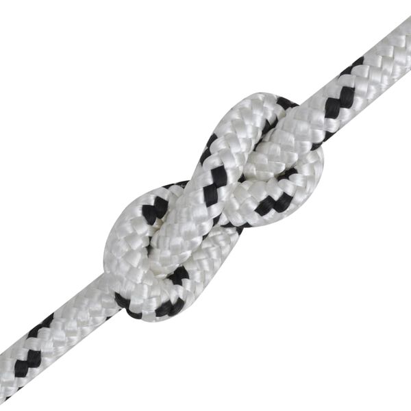 vidaXL Corde de bateau tress&eacute;e Polyester 8 mm 250 m Blanc