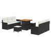 vidaXL Ensemble de canap&eacute; de jardin 9 pc Noir polyrotin