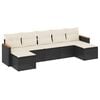 vidaXL Salon de jardin 7 pcs avec coussins noir r&eacute;sine tress&eacute;e