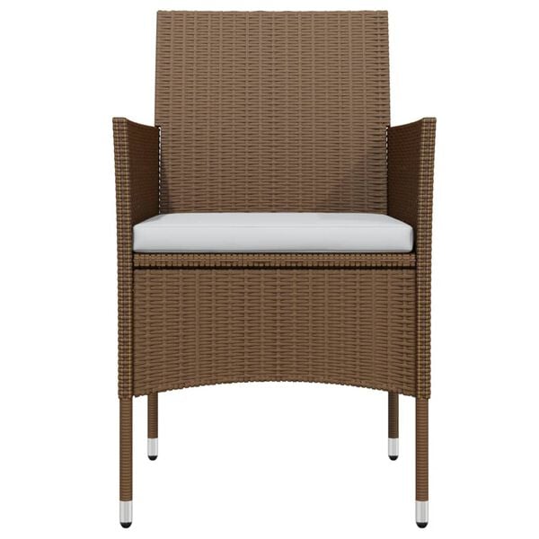 vidaXL Ensemble &agrave; manger de jardin coussins 5 pcs Marron/noir