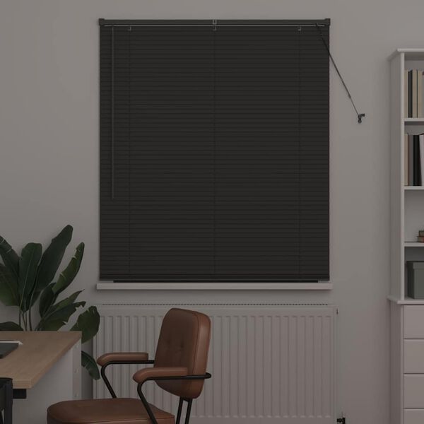 vidaXL Store de Fen&ecirc;tre avec des rideaux Gris fonc&eacute; Aluminium