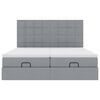 VidaXL Cadre de lit ottoman et matelas gris clair 200x200cm tissu